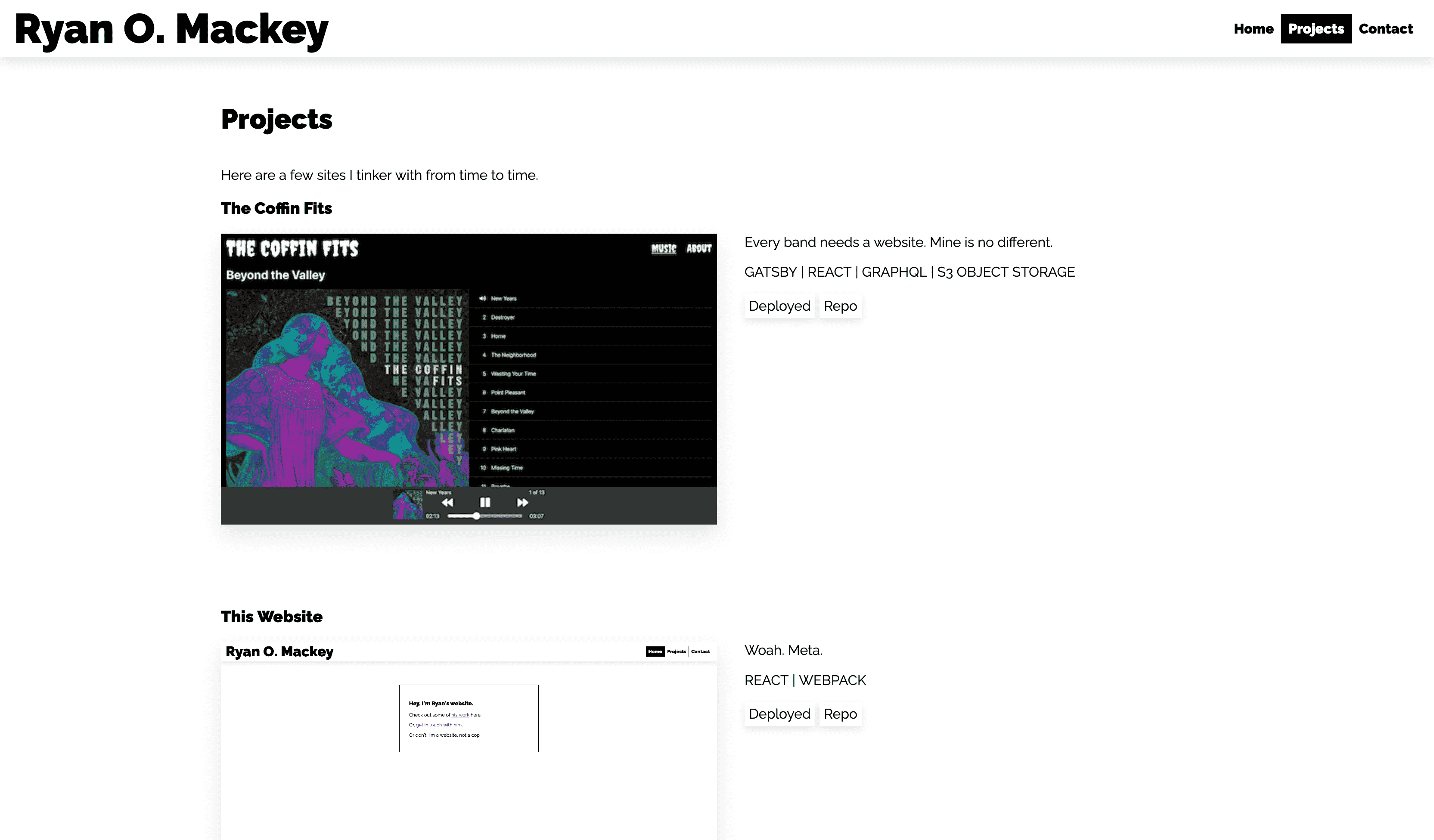 This Website screenshot